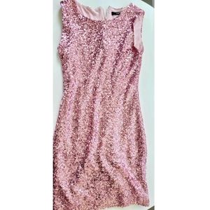 Pink sparkly glitter short sleeved mini dress